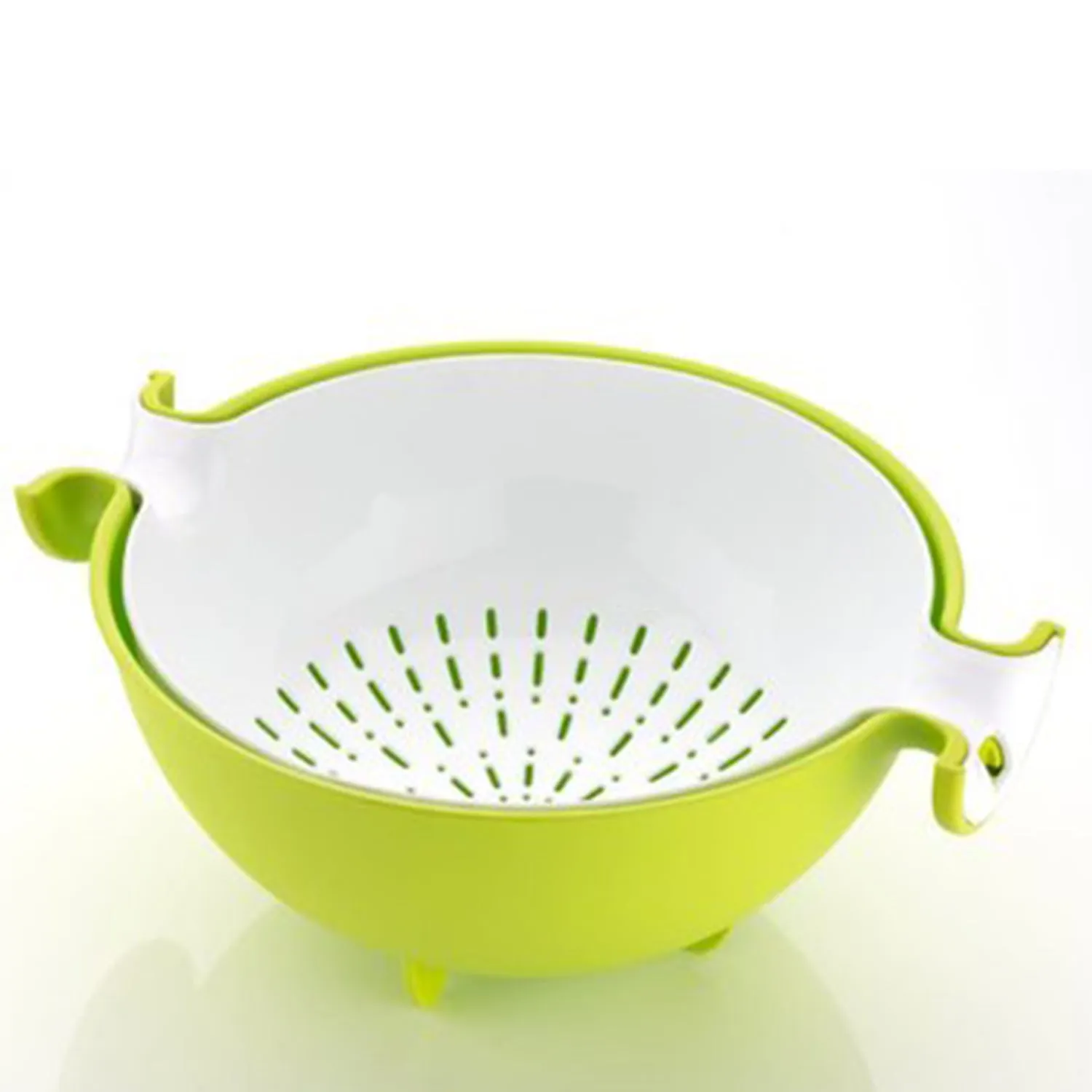 0728 Multifunctional Washing Fruits & Vegetables Basket Strainer and Detachable Drain Basket Bowl