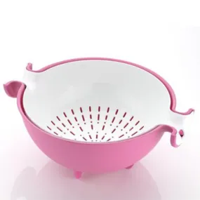 0728 Multifunctional Washing Fruits & Vegetables Basket Strainer and Detachable Drain Basket Bowl