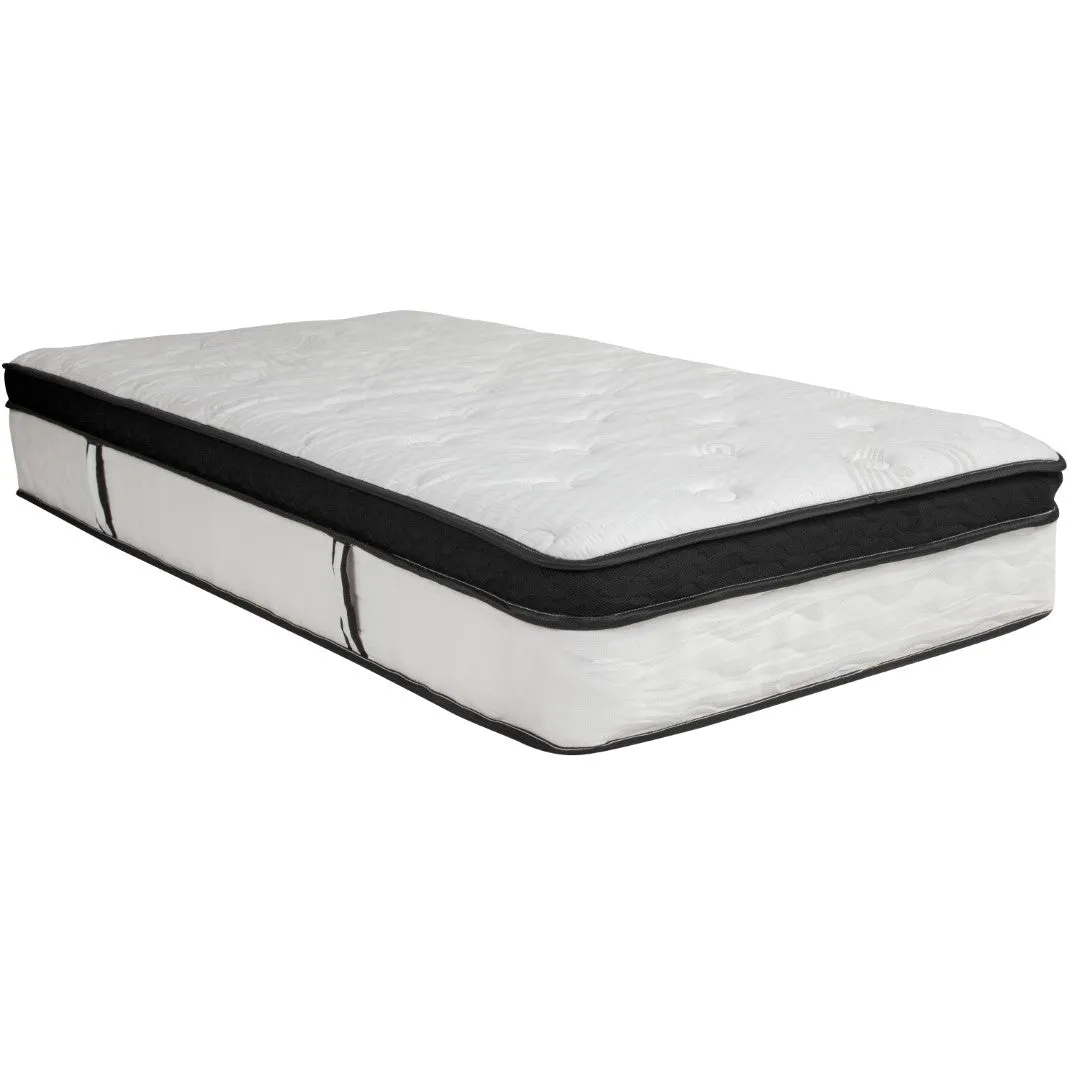 12" Twin Memory Foam & Pocket Spring Mattress in a Box, CertiPUR-US Certified