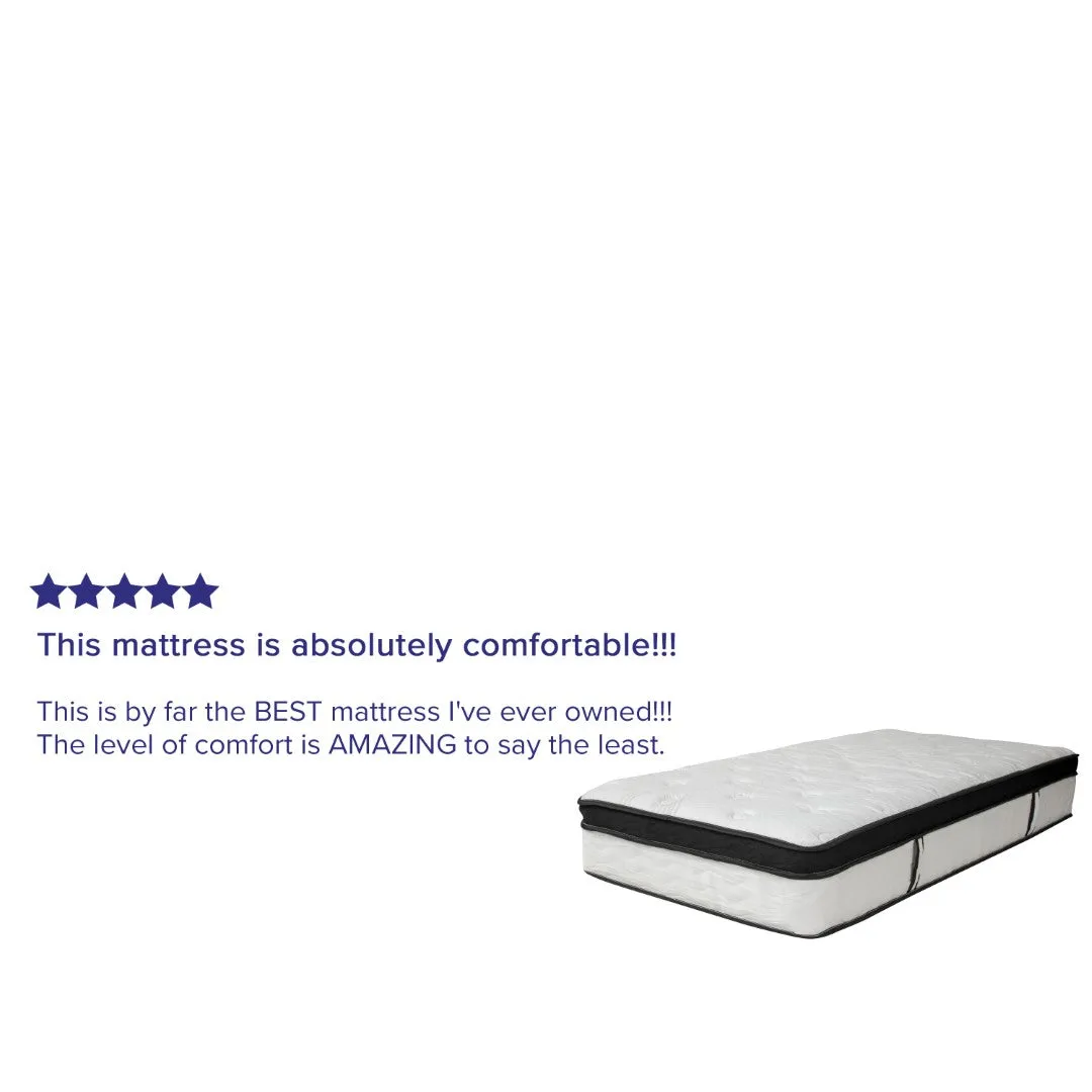 12" Twin Memory Foam & Pocket Spring Mattress in a Box, CertiPUR-US Certified