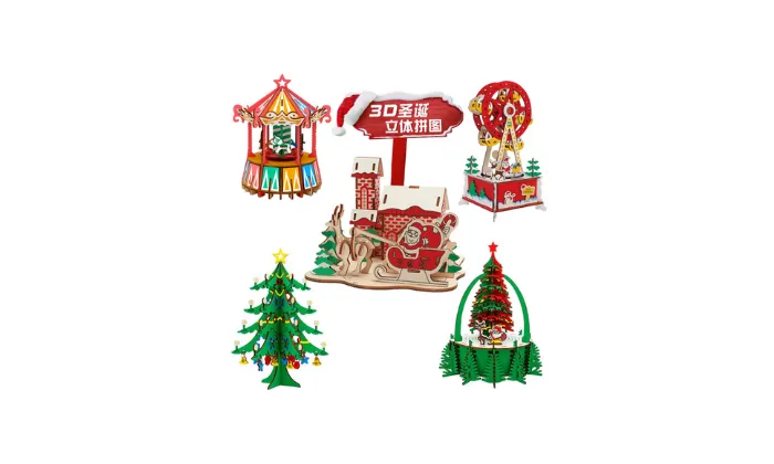 3D Wooden Christmas Puzzle Toy