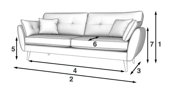 4 Seater Zinc Sofa