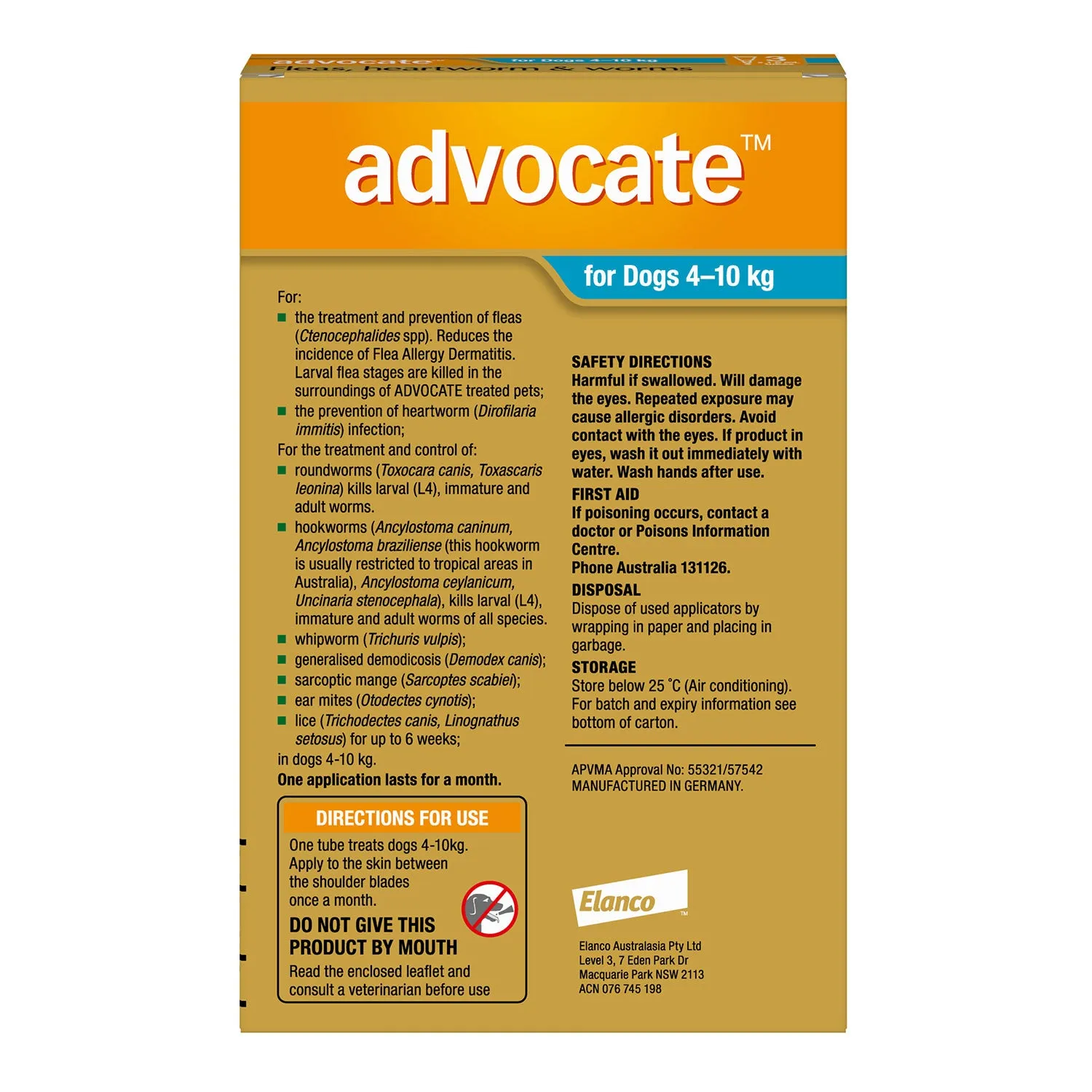 Advocate Flea, Heartworm & Worms for Medium Dogs 4-10kg