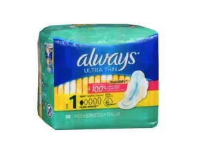 Always Ultra Thin Regular Pads 18 Packs