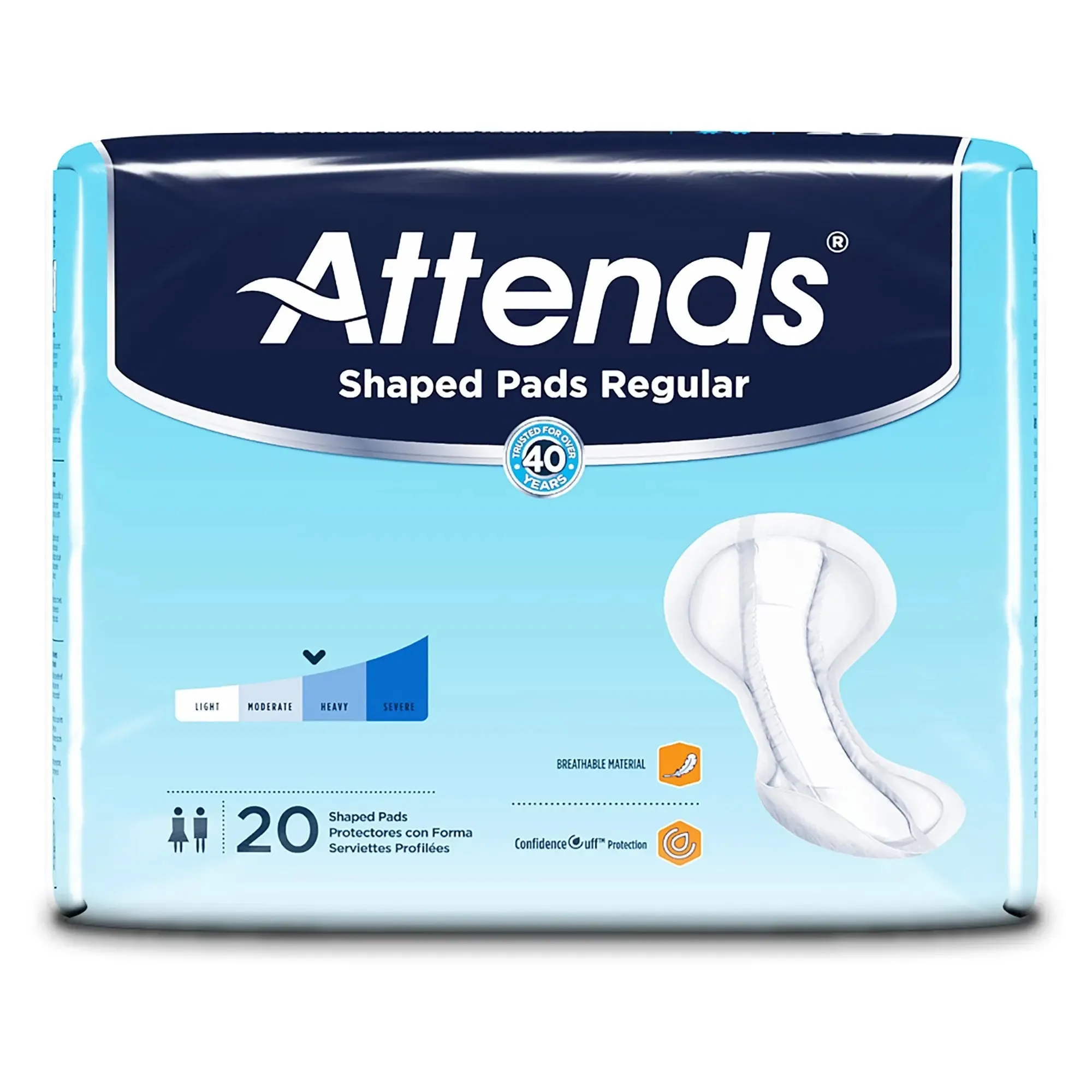 Attends® Shaped Bladder Control Pads, Regular