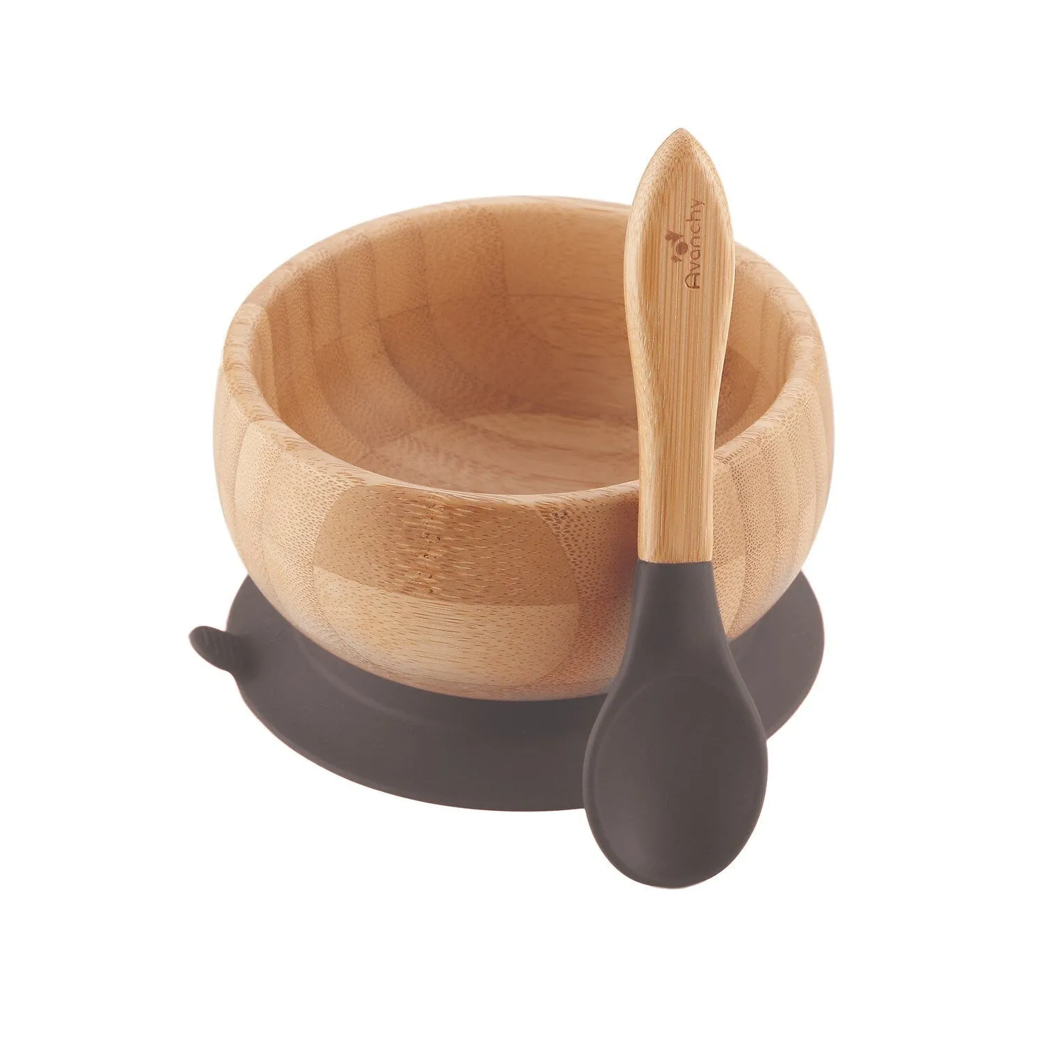 Avanchy Baby Bowl   Spoon - Black