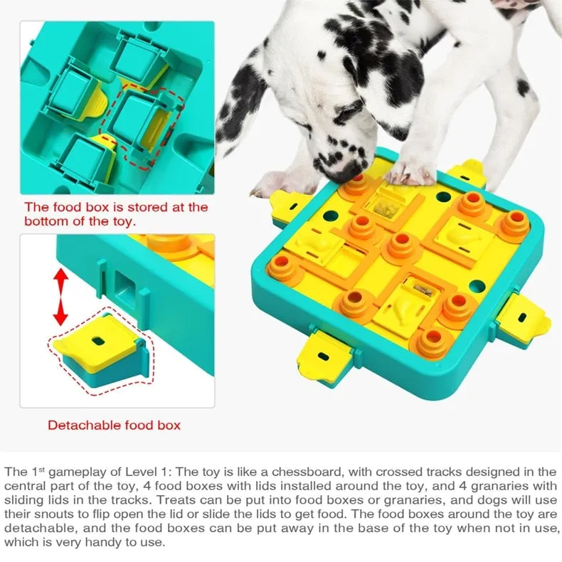 Canine Genius: Level Up with our 3-in-1 Advanced Dog Puzzle Toy for Mental Stimulation and Treat Rewards!