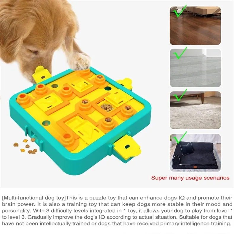 Canine Genius: Level Up with our 3-in-1 Advanced Dog Puzzle Toy for Mental Stimulation and Treat Rewards!