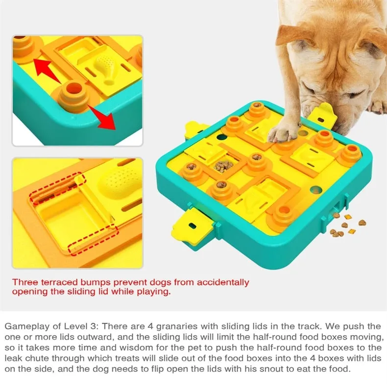 Canine Genius: Level Up with our 3-in-1 Advanced Dog Puzzle Toy for Mental Stimulation and Treat Rewards!