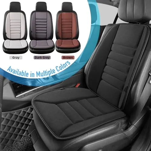 Car Seat Cushion with Lumbar Support Pillow: Front Back Cushion & Seat Cushion Set, Comfy Memory Foam Driving Cushion for Back-Sciatica Pain Relief, Seat Pad Suitable for Car, Truck, SUV - Black