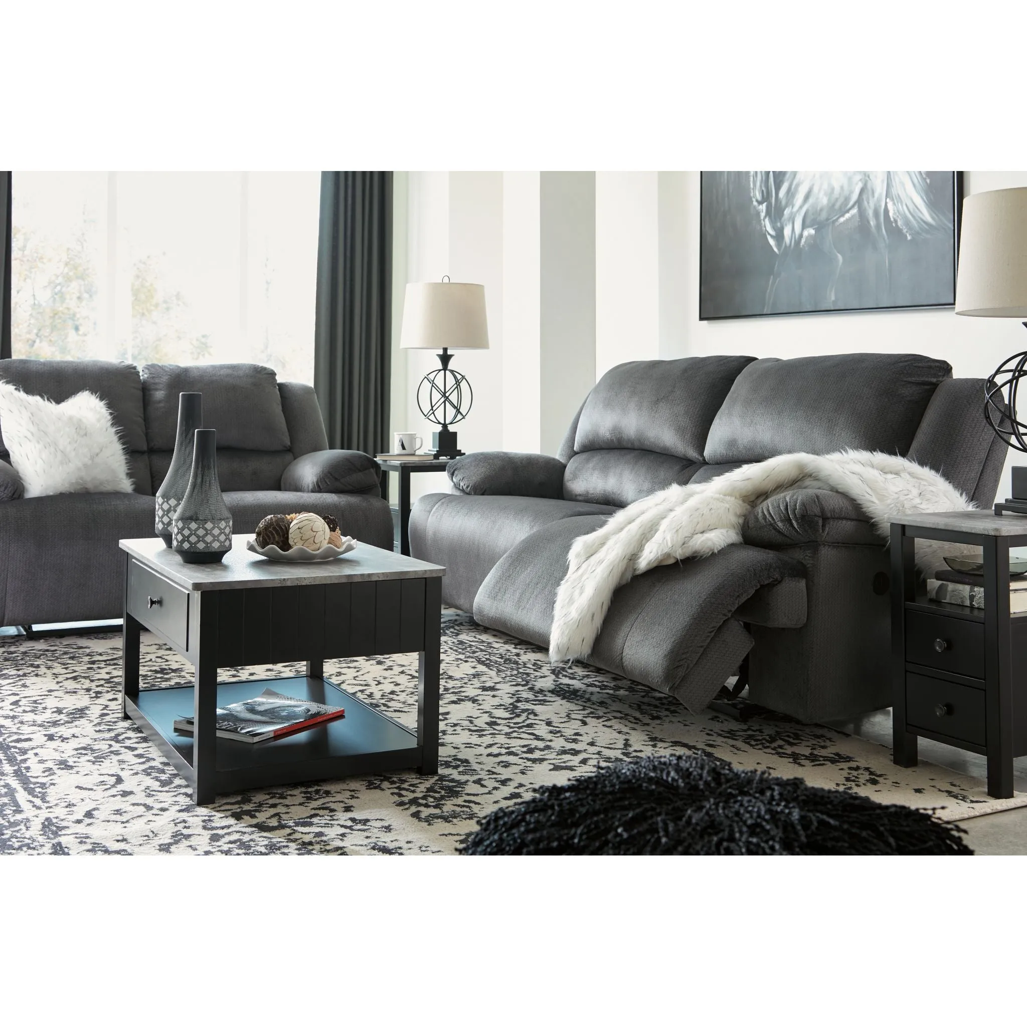 Clonmel Reclining Sofa - Charcoal