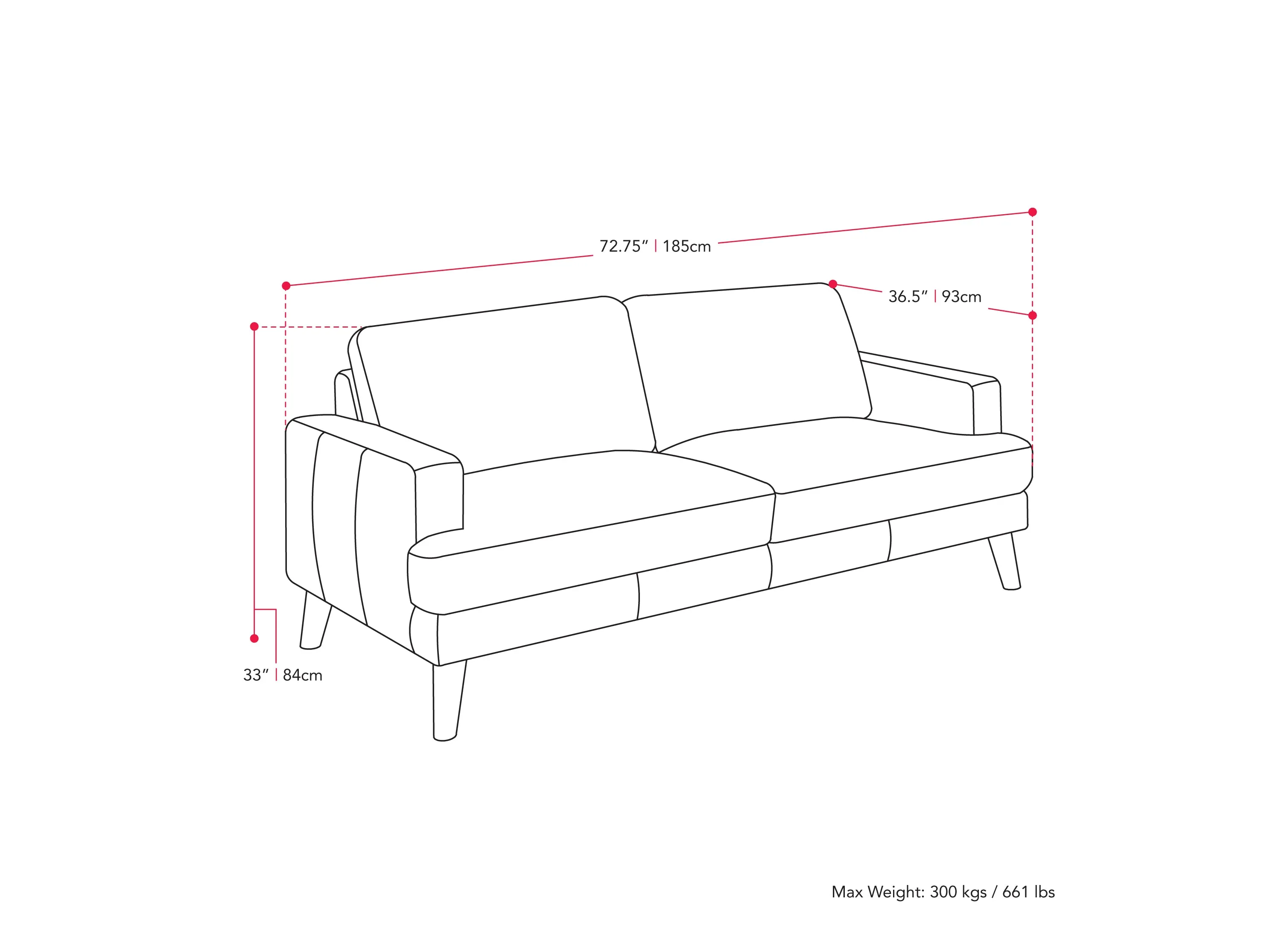 Dark Grey Fabric Sofa