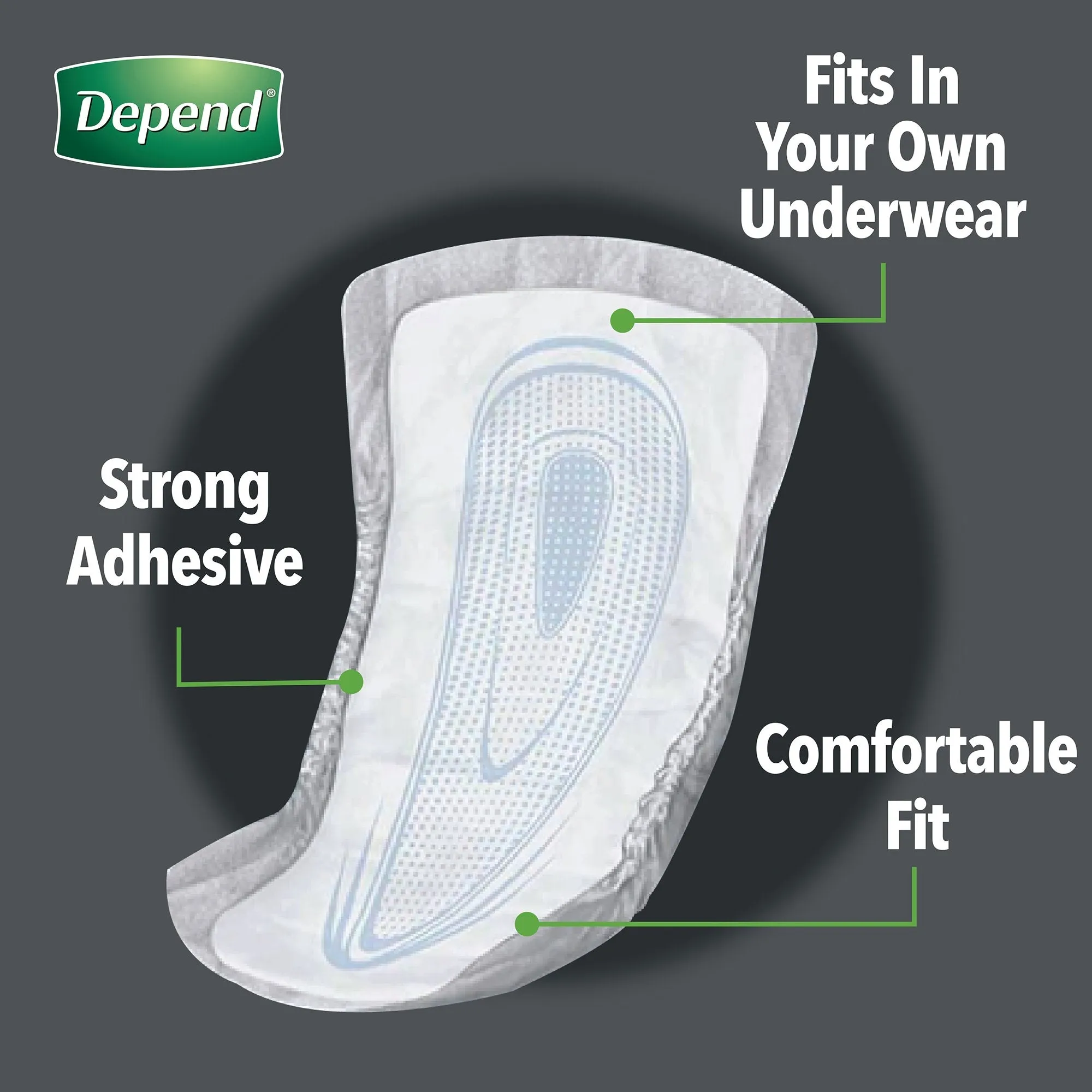 Depend Guards Incontinence Pads, Disposable, Maximum Absorbency, 12" Length