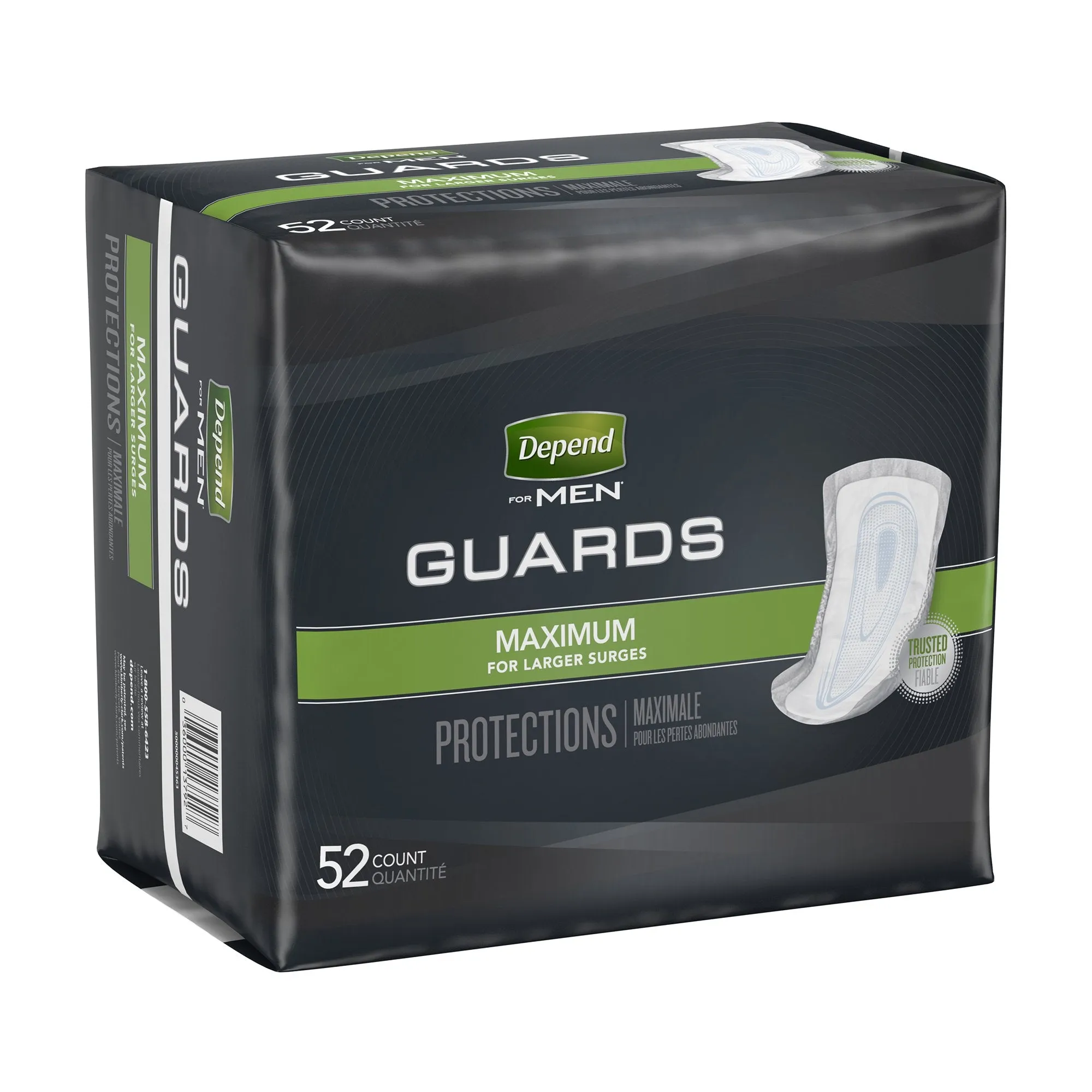 Depend Guards Incontinence Pads, Disposable, Maximum Absorbency, 12" Length