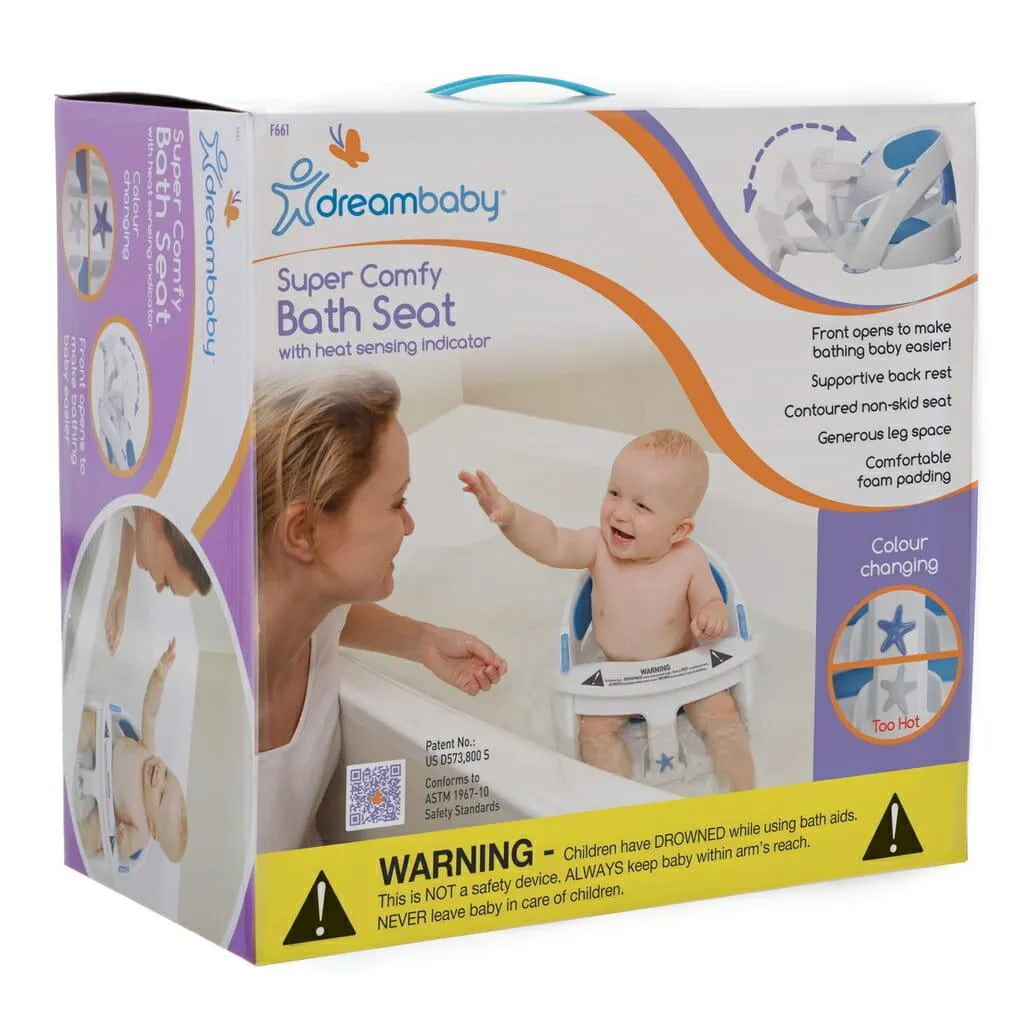 Dreambaby Bath Seat W/Foam Padding & Heat Sensor