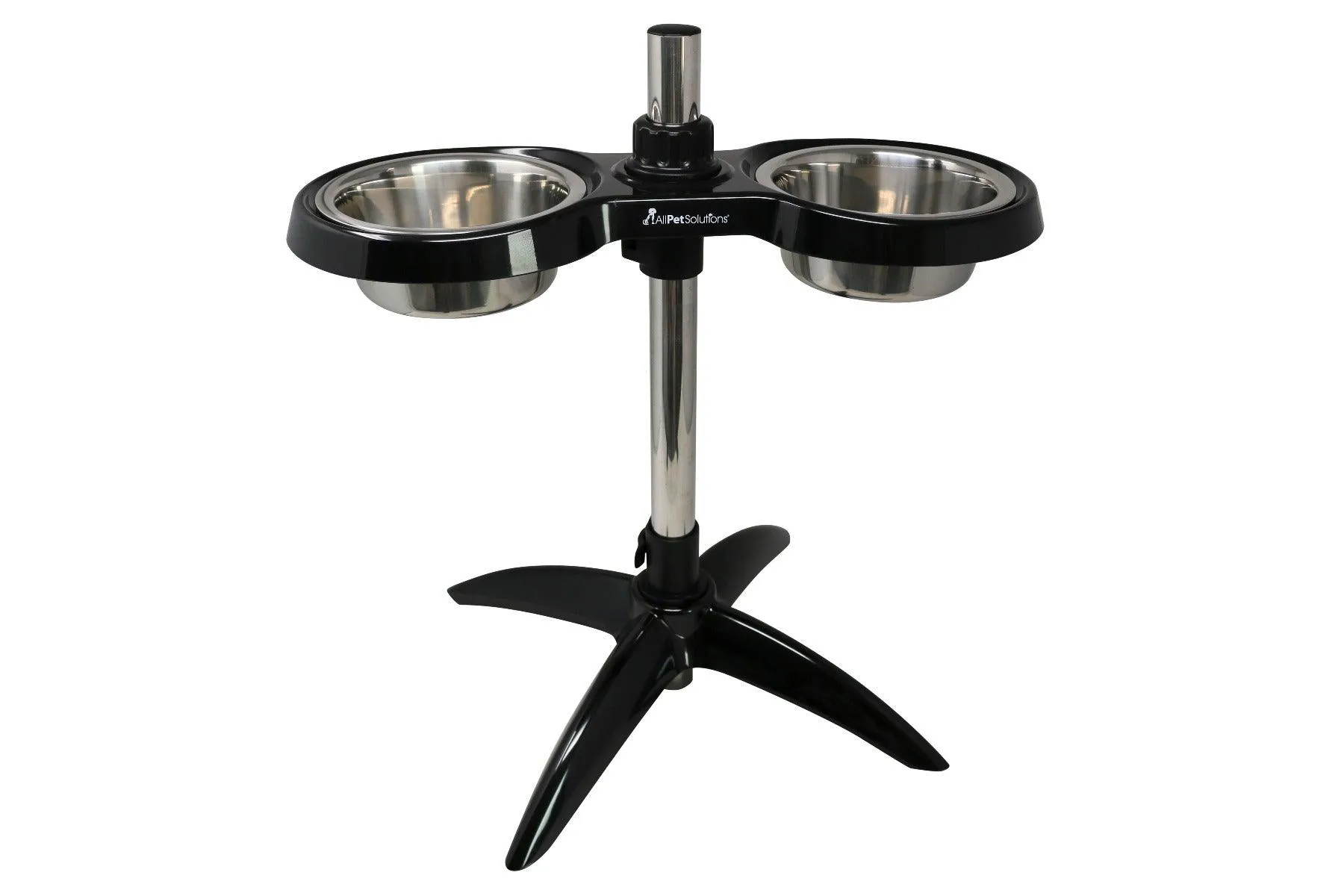 Elevated Adjustable Dog Bowl Black M/L