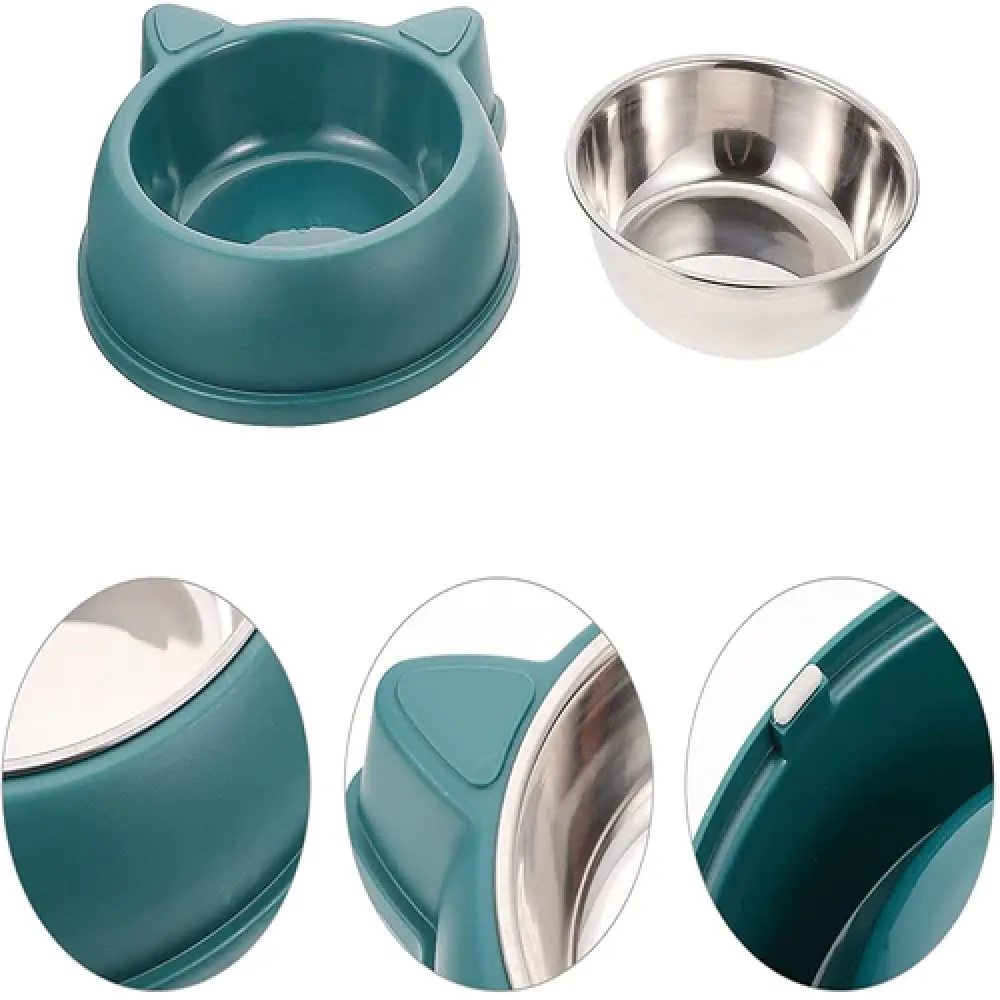 Emily Pets Food Serving Storage Container Heavy Matte Finish Bowl for Dogs and Cats (Green)