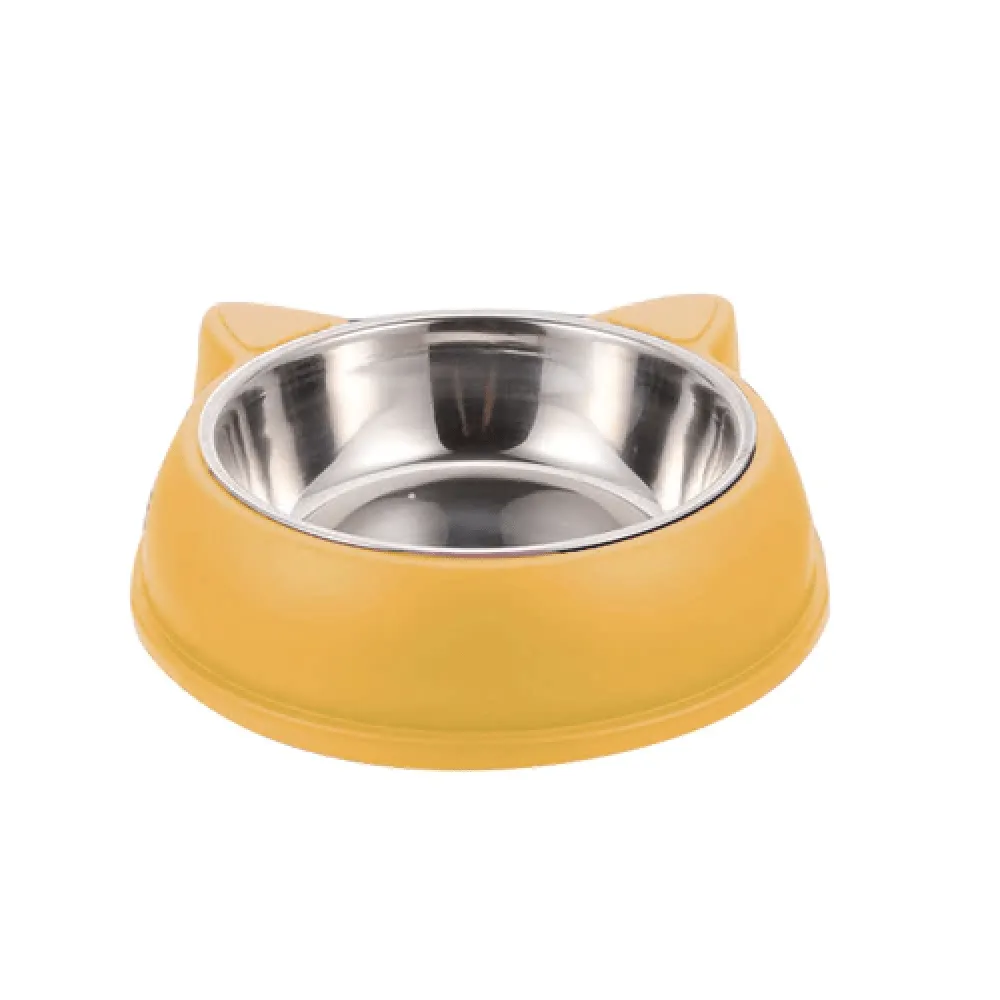 Emily Pets Food Serving Storage Container Heavy Matte Finish Bowl for Dogs and Cats (Yellow)