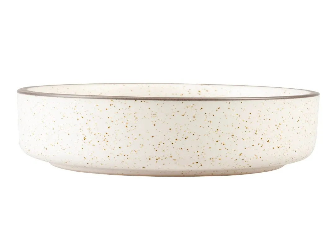 Feeding Bowl Stone Speckle White