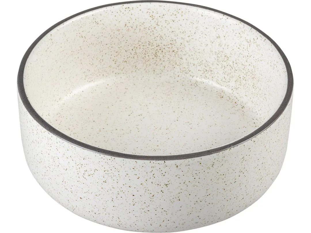 Feeding Bowl Stone Speckle White