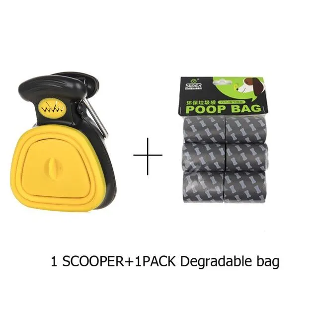 Foldable Travel Pooper Scooper With Biodegradable Eco-Friendly Bags For Dogs And Pets Hygiene