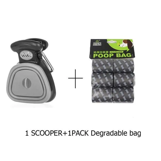 Foldable Travel Pooper Scooper With Biodegradable Eco-Friendly Bags For Dogs And Pets Hygiene