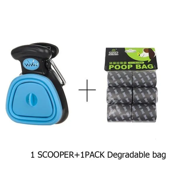 Foldable Travel Pooper Scooper With Biodegradable Eco-Friendly Bags For Dogs And Pets Hygiene