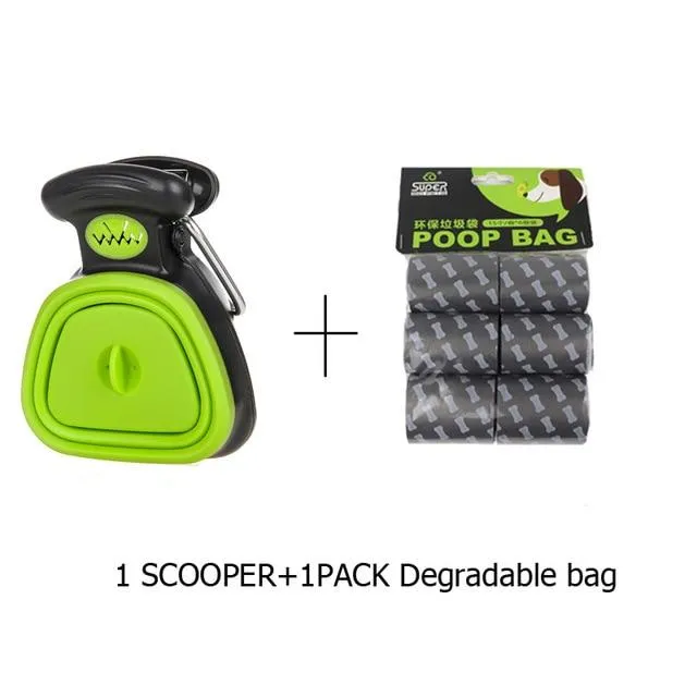 Foldable Travel Pooper Scooper With Biodegradable Eco-Friendly Bags For Dogs And Pets Hygiene