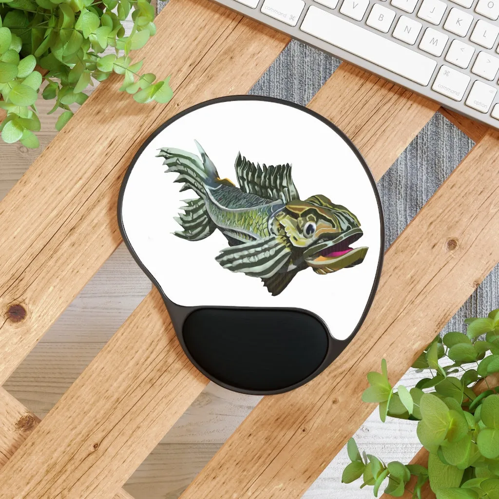 Green Fish Mouse Pad With Wrist Rest