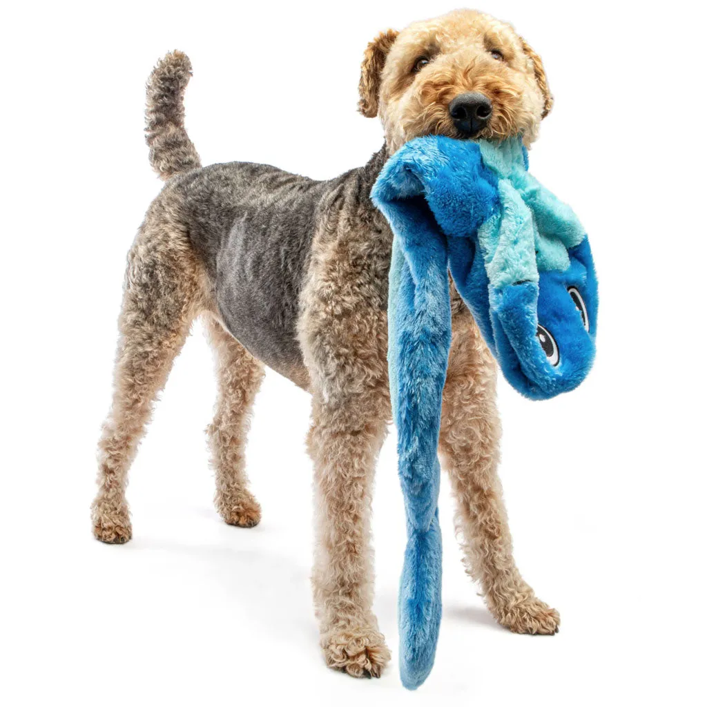 GURU Hide-A-Tail Snake Plush Puzzle Dog Toy, Blue