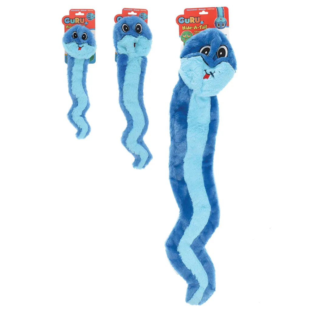 GURU Hide-A-Tail Snake Plush Puzzle Dog Toy, Blue