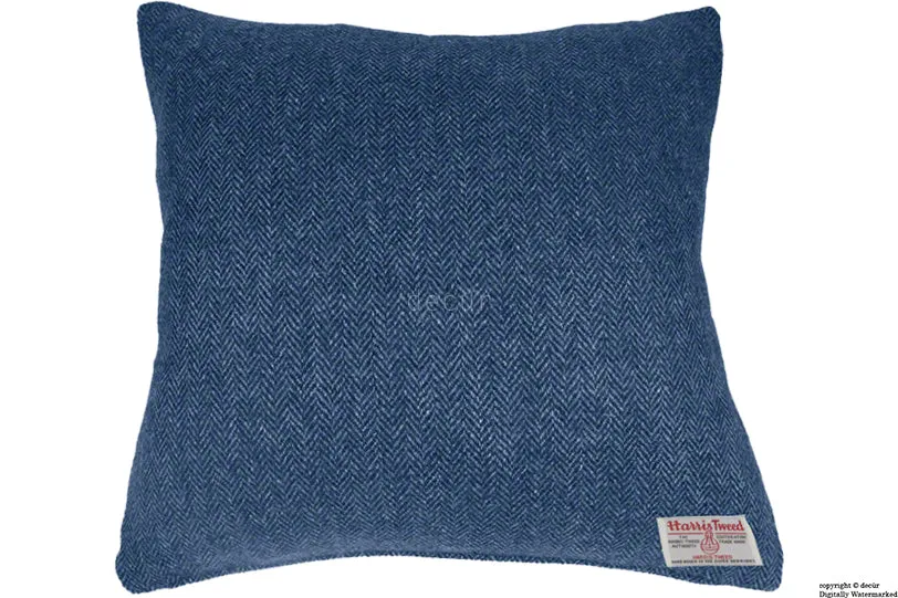 Harris Tweed Herringbone Cushion - Ocean Spray