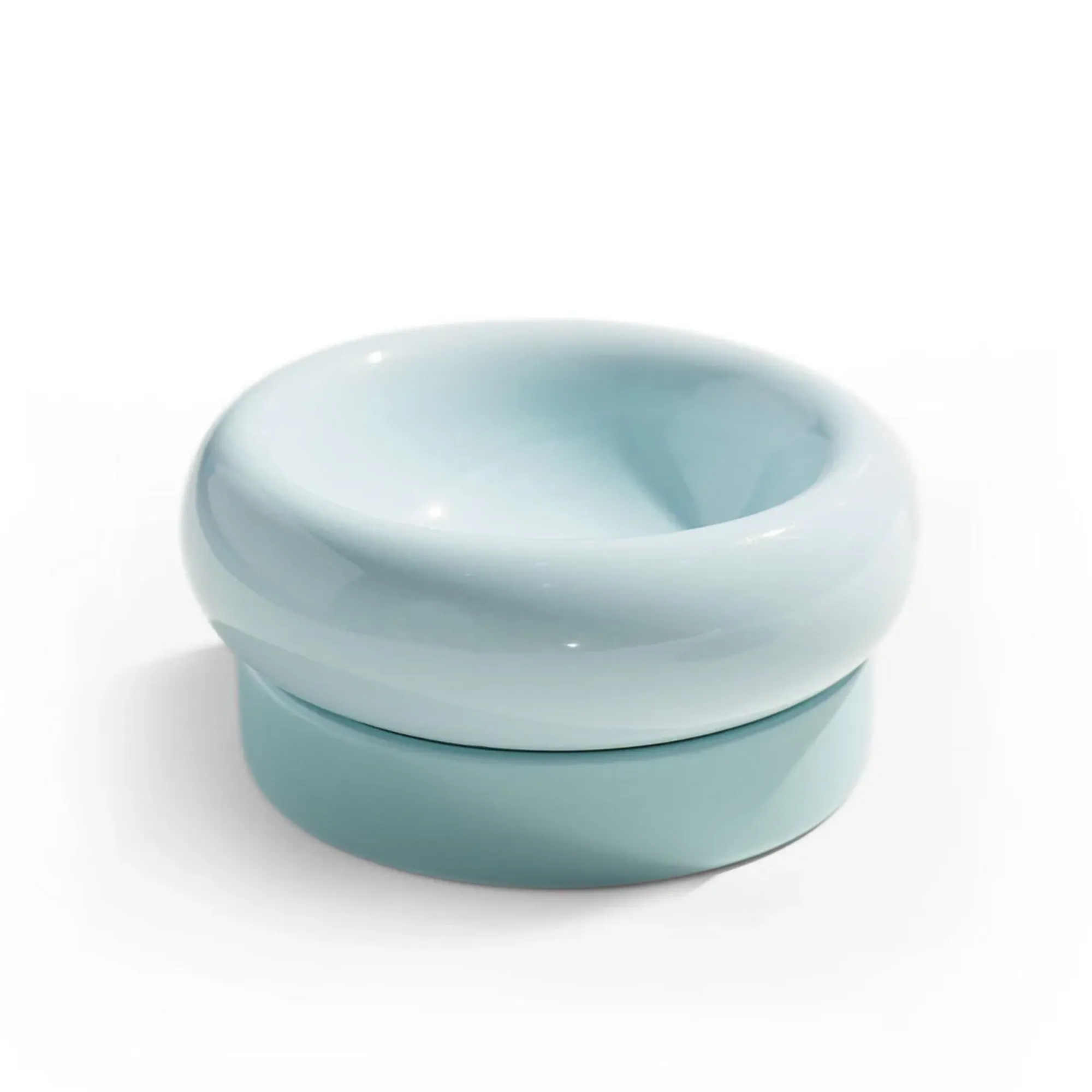 Makesure Dual Layer Ceramic Pet Bowl Green