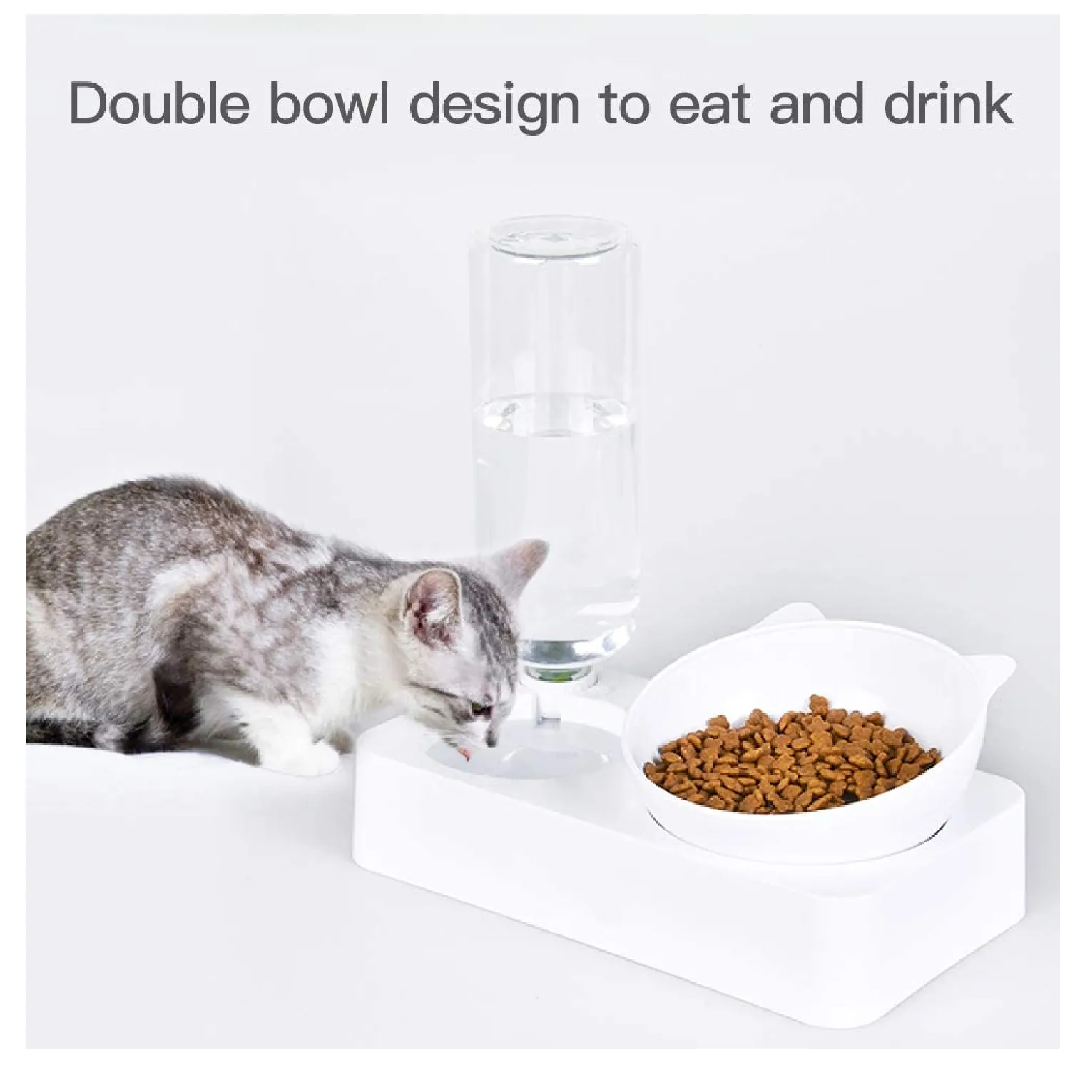 Marchul Slanted Food and Water Bowl Set for Dogs and Cats