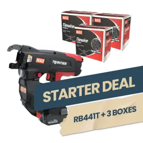 MAX Starter Deal (RB441T Rebar Tying Tool   3 Boxes of Tie Wire)