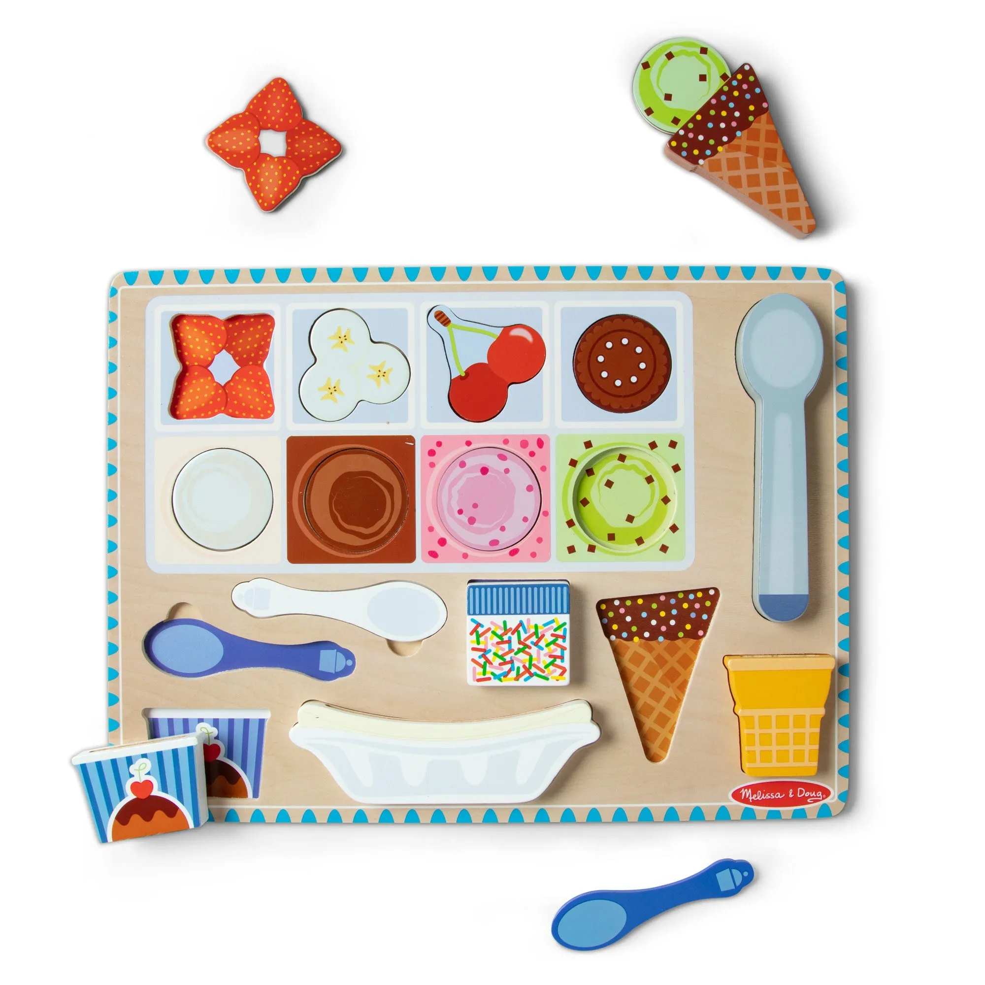 Melissa and Doug Wooden Magnetic Ice Cream Puzzle & Play Set