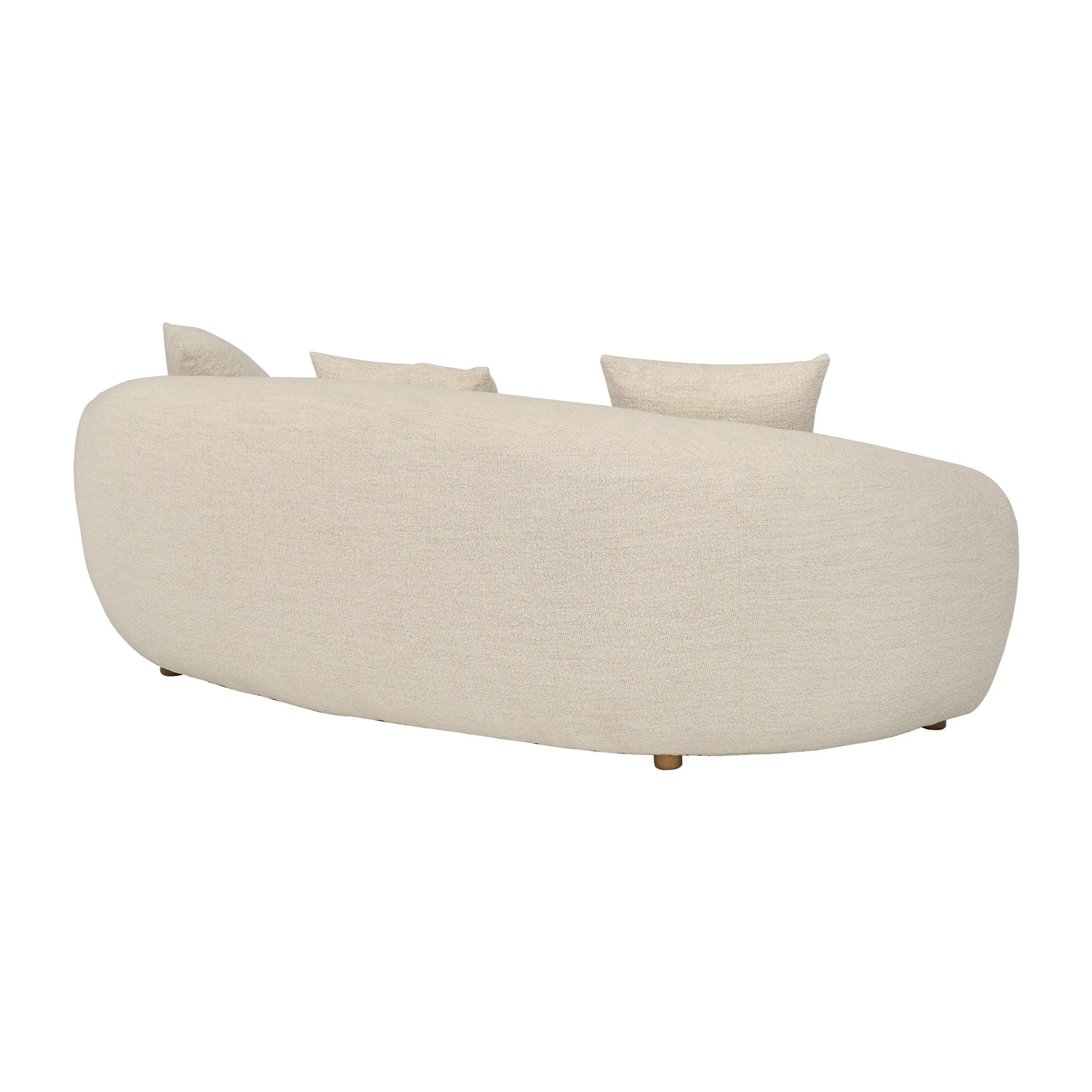 Molly 96.5 in. Upholstered Curved Sofa in Pearl