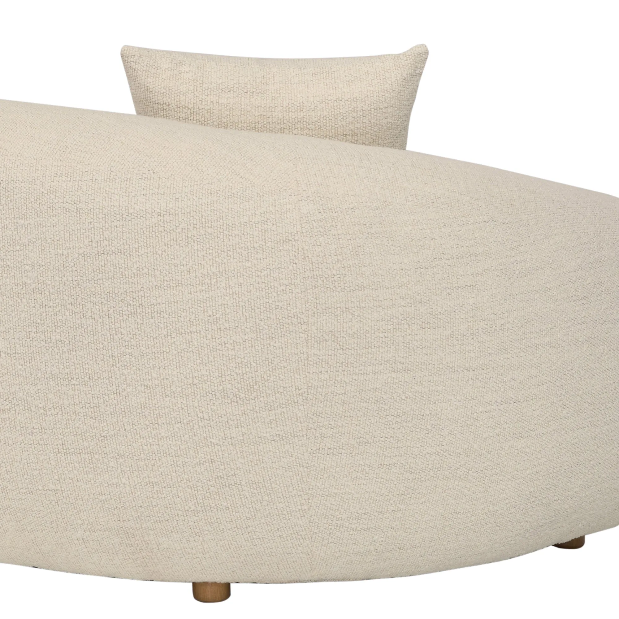 Molly 96.5 in. Upholstered Curved Sofa in Pearl