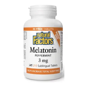 Natural Factors Melatonin (3mg) BONUS (210 Sublingual Tablets)