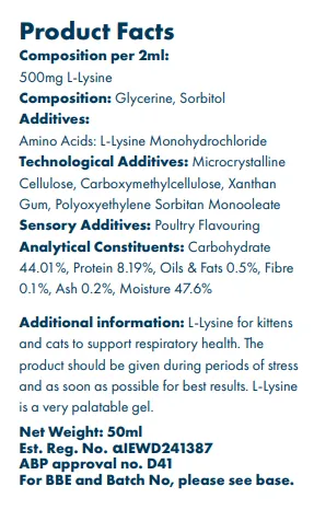 Natural L-Lysine Supplement for Cats