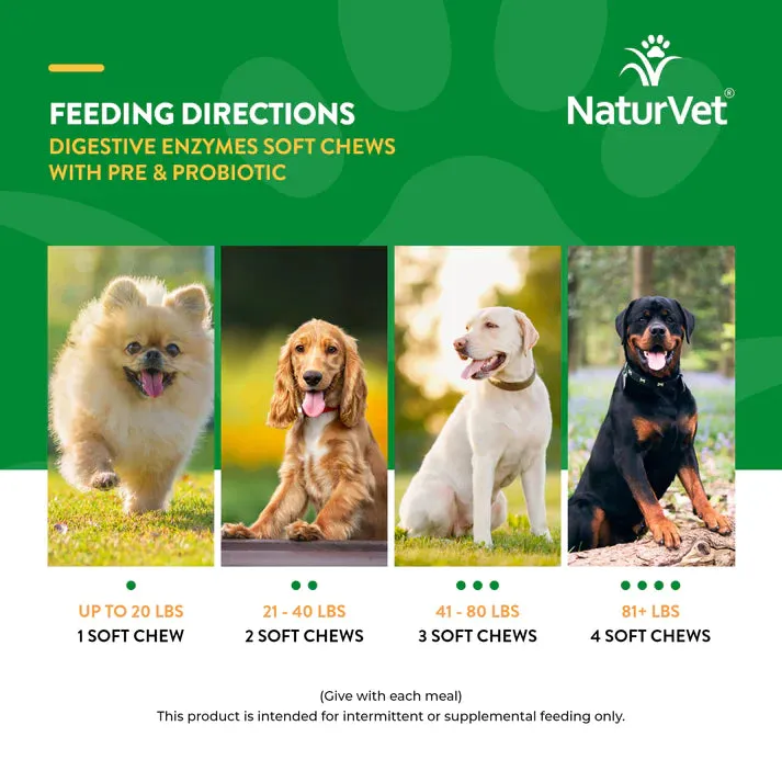 Naturvet Digestive Enzymes plus Pre & Probiotic for Dogs (soft chews)