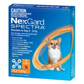 NexGard Spectra Dog 2-3.5kg Orange 3 Pack