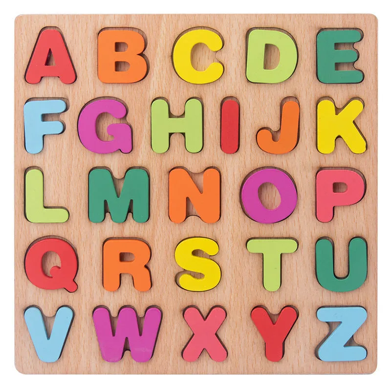 Numbers and Letters Wooden Puzzle Board for Cognitive Learning