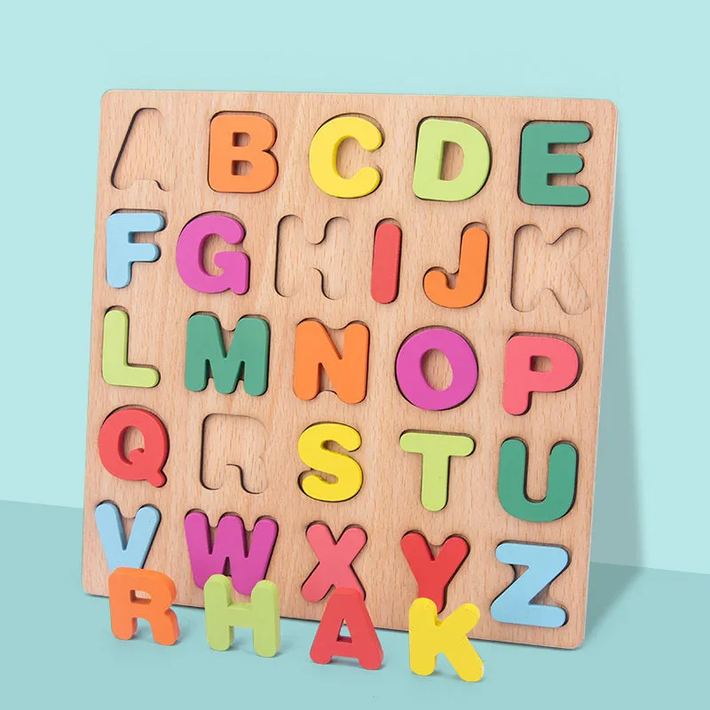 Numbers and Letters Wooden Puzzle Board for Cognitive Learning