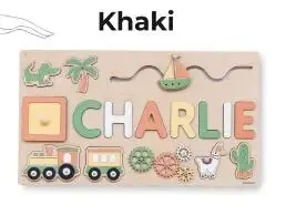 Pastel Personalized Custom First Name Wooden Puzzle , Educational Toys For Toddlers