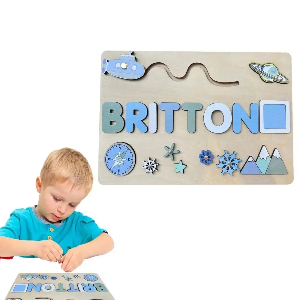 Pastel Personalized Custom First Name Wooden Puzzle , Educational Toys For Toddlers