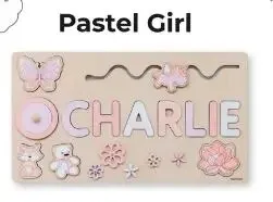 Pastel Personalized Custom First Name Wooden Puzzle , Educational Toys For Toddlers