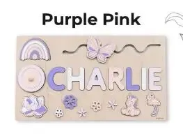 Pastel Personalized Custom First Name Wooden Puzzle , Educational Toys For Toddlers