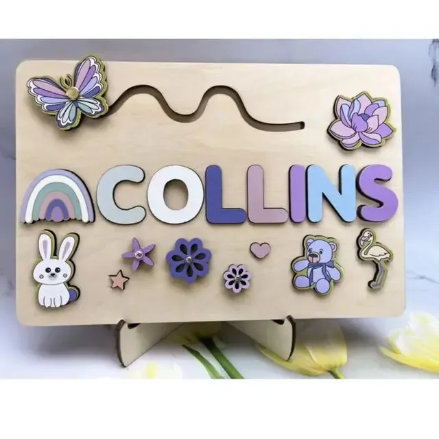 Personalized Custom First Name Wooden Puzzle Educational Toys For Toddlers Early Learning Gifts For Kids Baby Toy Boy &girl Gift