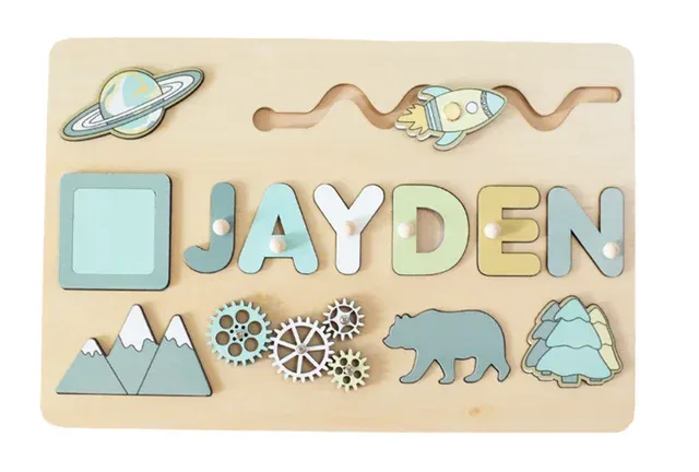 Personalized Name Puzzle for Kids - Puzzles 1st Birthday Gift or Great Christmas Present